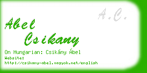 abel csikany business card